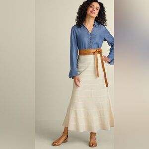 Soft Surroundings Terah Maxi Skirt Antique White